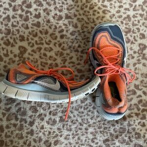 Nike Kids Orange and Navy Sneakers